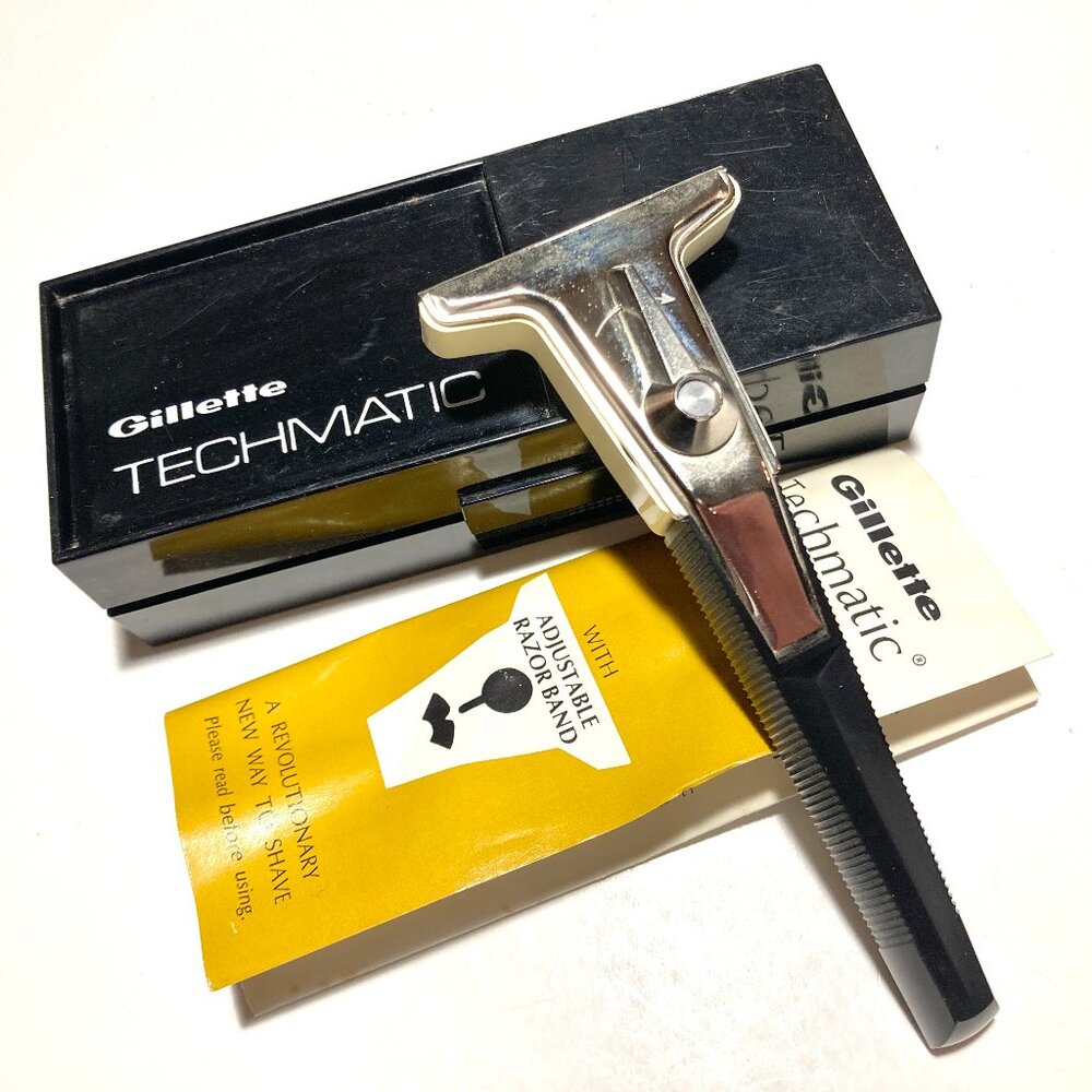 Vintage Gillette Techmatic Razor with Travel Case, 1965